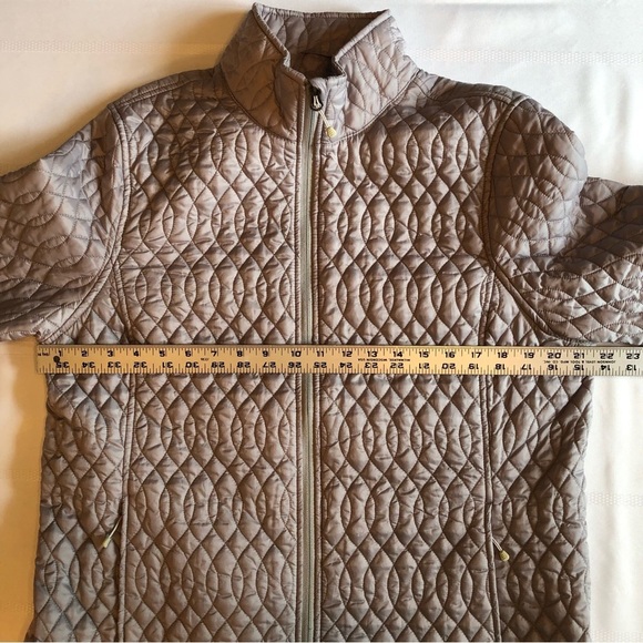 Lands End Pewter Long Sleeve Lightweight Quilted Zip Front Jacket Size L/P 14-16 - Picture 3 of 7